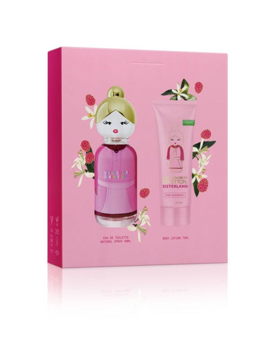 Set Dama Ufemme | Set Benetton United Sisterland Pink Raspberry (Perfume 80 Ml + Body Lotion 75 Ml) Dama