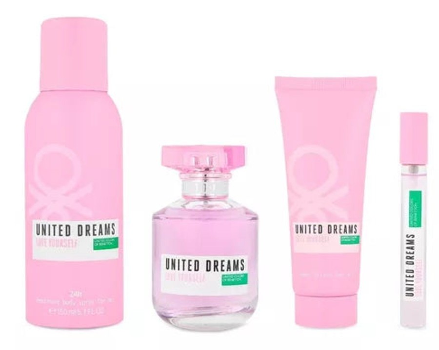 Set Dama Ufemme | Set Benetton Love Yourself (Perfume 80 Ml + Mini 10 Ml + Body Spray 150 Ml + Body Lotion 75 Ml) Dama