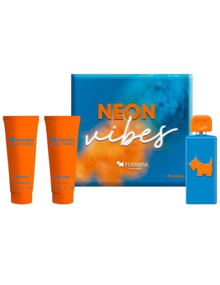 Set Caballero Ufemme | Set Ferrioni Neon Vibes (Perfume 100 Ml + Body Lotion 75 Ml+ Shampoo 100 Ml) Cab