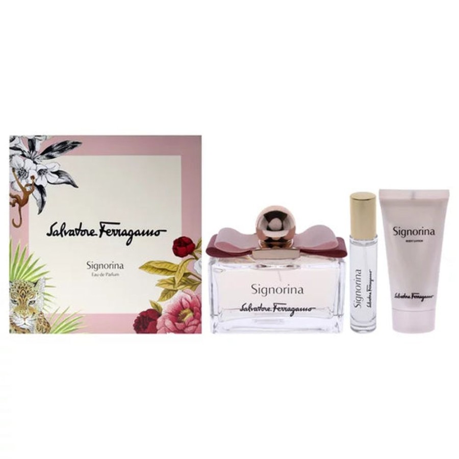 Set Dama Ufemme | Set Salvatore Ferragamo Signorina (Perfume 100 Ml + Mini 10 Ml + Body Lotion 50 Ml) Dama