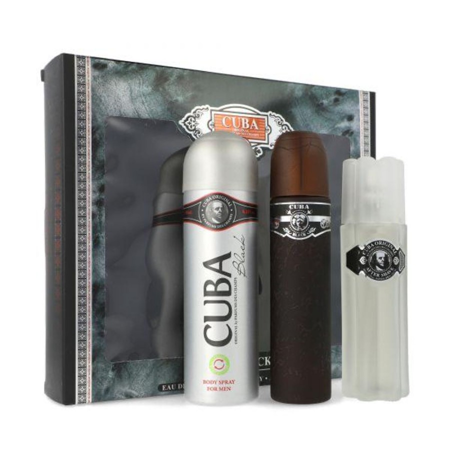 Set Caballero Ufemme | Set Cuba Black (Perfume 100 Ml + After Shave 100 Ml + Desodorante Spray 150 Ml) Cab