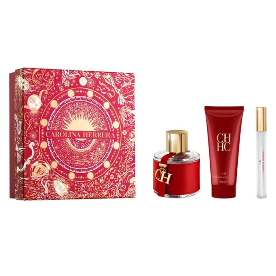 Set Dama Ufemme | Set Carolina Herrera Ch (Perfume 100 Ml + Mini 10 Ml + Body Lotion 100 Ml) Dama