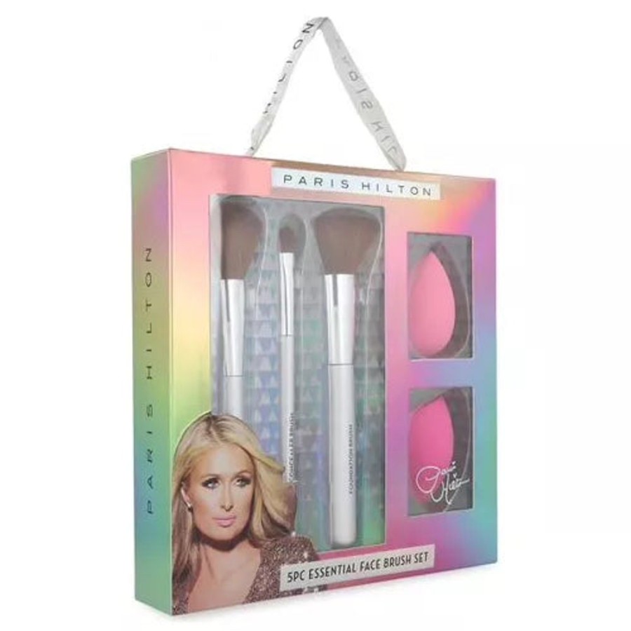 Set Dama Ufemme | Set Paris Hilton Essential Face Brush (3 Brochas Para Maquillaje + 2 Esponjas) Dama