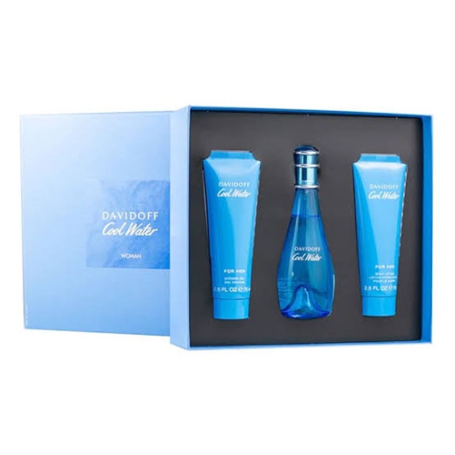 Set Dama Ufemme | Set Davidoff Cool Water Woman (Perfume 100 Ml + Body Lotion 75 Ml + Gel Ducha 75 Ml) Dama