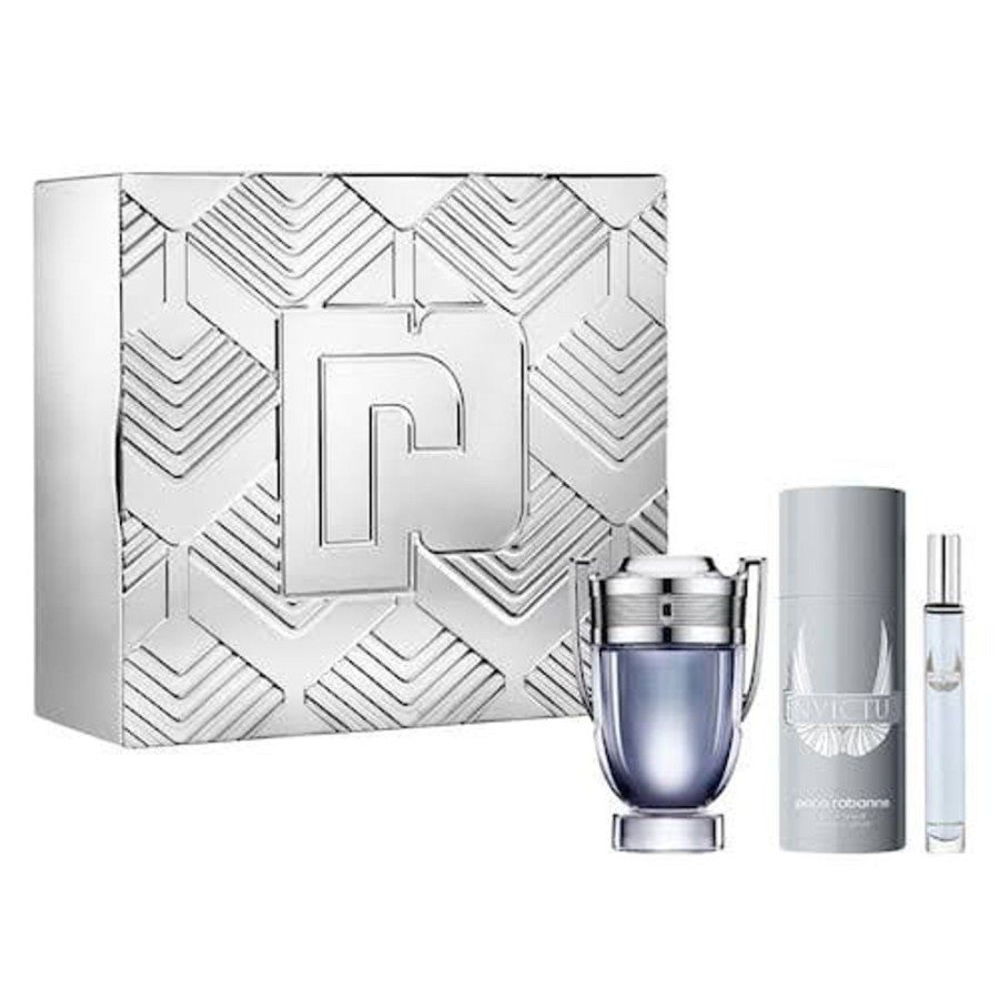 Set Caballero Ufemme | Set Paco Rabanne Invictus (Perfume 100 Ml + Desodorante Spray 150 Ml + Mini 10 Ml) Cab